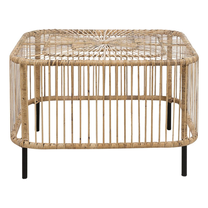 Stolik ogrodowy rattanowy 67 x 67 cm naturalny CESENATICO Stolik ogrodowy rattanowy 67 x 67 cm naturalny CESENATICO