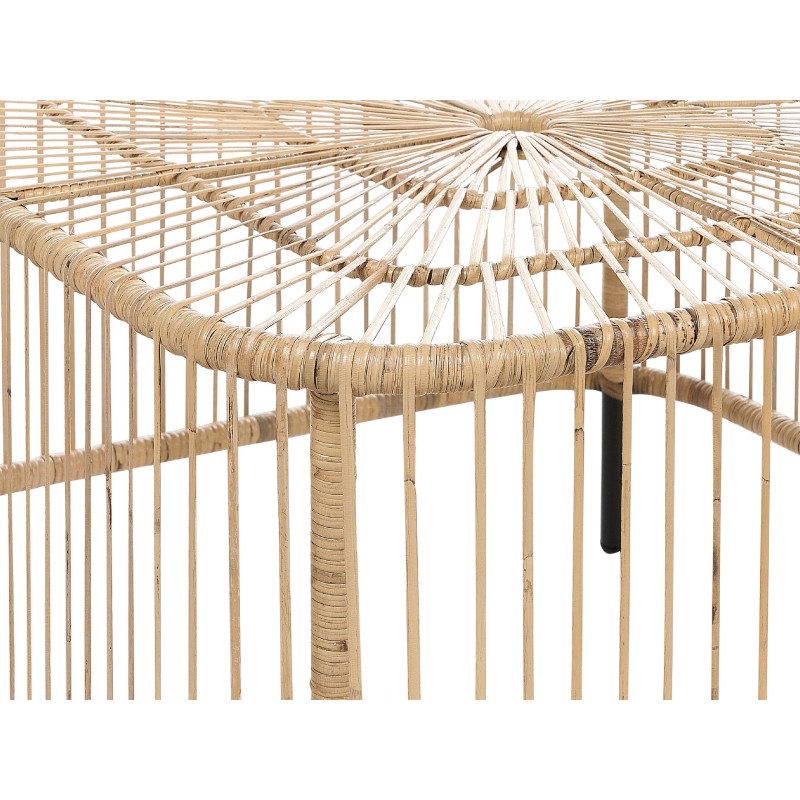 Stolik ogrodowy rattanowy 67 x 67 cm naturalny CESENATICO Stolik ogrodowy rattanowy 67 x 67 cm naturalny CESENATICO