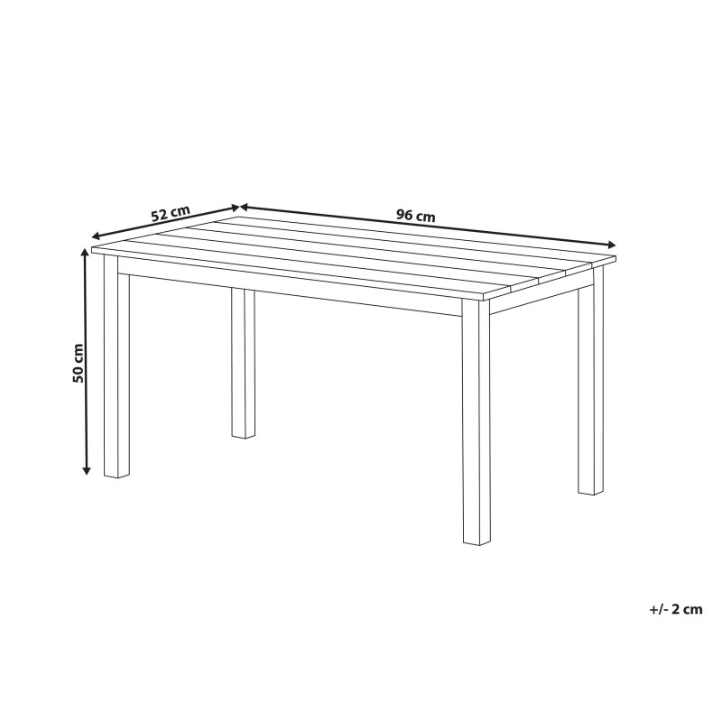 Stół ogrodowy MESSINA 96 cm 52 cm Biały Stół ogrodowy MESSINA 96 cm 52 cm Biały