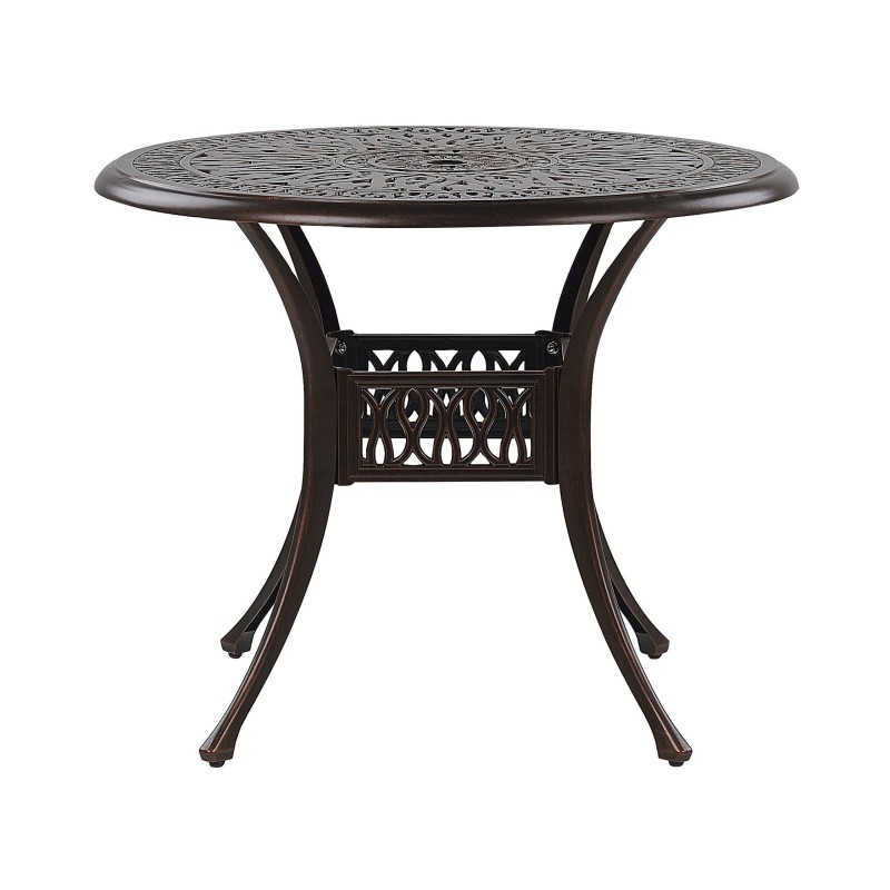 Stół ogrodowy dla 4 osób ANCONA 90 cm 90 cm Metal Ciemnobrązowy Stół ogrodowy dla 4 osób ANCONA 90 cm 90 cm Metal Ciemnobrązowy