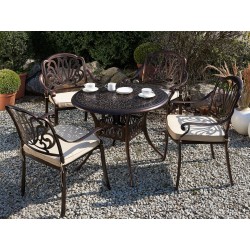 Stół ogrodowy dla 4 osób ANCONA 90 cm 90 cm Metal Ciemnobrązowy Stół ogrodowy dla 4 osób ANCONA 90 cm 90 cm Metal Ciemnobrązowy