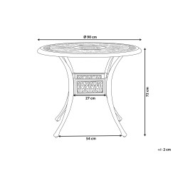 Stół ogrodowy dla 4 osób ANCONA 90 cm 90 cm Metal Ciemnobrązowy Stół ogrodowy dla 4 osób ANCONA 90 cm 90 cm Metal Ciemnobrązowy