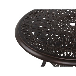 Stół ogrodowy dla 4 osób ANCONA 90 cm 90 cm Metal Ciemnobrązowy Stół ogrodowy dla 4 osób ANCONA 90 cm 90 cm Metal Ciemnobrązowy