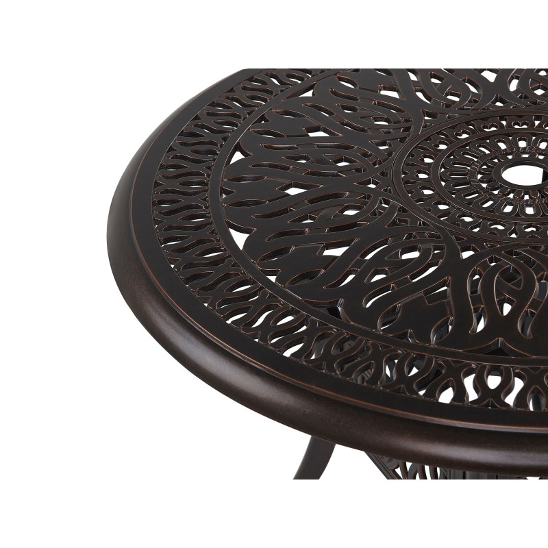 Stół ogrodowy dla 4 osób ANCONA 90 cm 90 cm Metal Ciemnobrązowy Stół ogrodowy dla 4 osób ANCONA 90 cm 90 cm Metal Ciemnobrązowy
