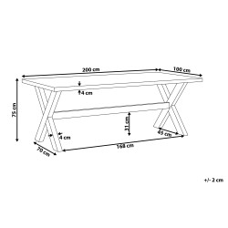 Stół ogrodowy OLBIA 200 cm 100 cm Beton Szary Stół ogrodowy OLBIA 200 cm 100 cm Beton Szary
