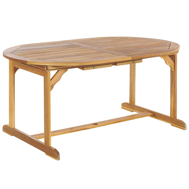 Stół ogrodowy rozkładany MAUI 160/220 cm 100 cm Drewno akacjowe Jasnobrązowy Stół ogrodowy rozkładany MAUI 160/220 cm 100 cm Drewno akacjowe Jasnobrązowy
