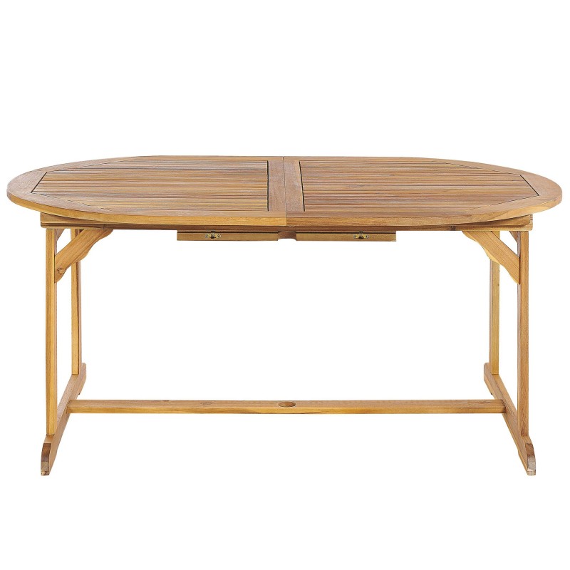 Stół ogrodowy rozkładany MAUI 160/220 cm 100 cm Drewno akacjowe Jasnobrązowy Stół ogrodowy rozkładany MAUI 160/220 cm 100 cm Drewno akacjowe Jasnobrązowy