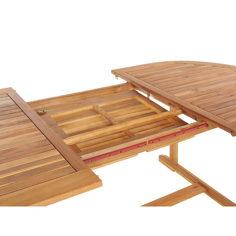 Stół ogrodowy rozkładany MAUI 160/220 cm 100 cm Drewno akacjowe Jasnobrązowy Stół ogrodowy rozkładany MAUI 160/220 cm 100 cm Drewno akacjowe Jasnobrązowy