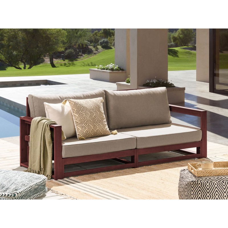 Sofa ogrodowa drewniana 2-osobowa mahoniowy brąz TIMOR II Sofa ogrodowa drewniana 2-osobowa mahoniowy brąz TIMOR II