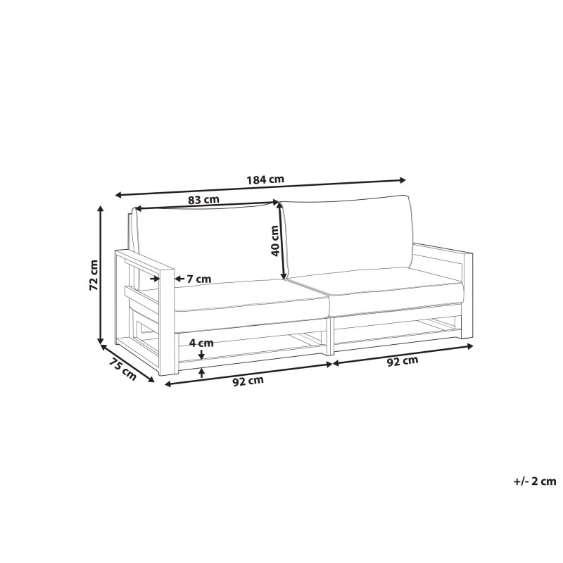 Sofa ogrodowa drewniana 2-osobowa mahoniowy brąz TIMOR II Sofa ogrodowa drewniana 2-osobowa mahoniowy brąz TIMOR II