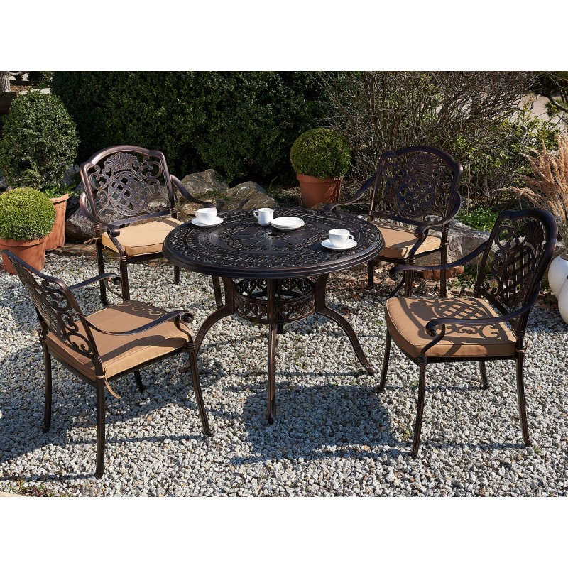 Stół ogrodowy SALENTO 102 cm 102 cm Metal Ciemnobrązowy Stół ogrodowy SALENTO 102 cm 102 cm Metal Ciemnobrązowy