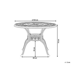 Stół ogrodowy SALENTO 102 cm 102 cm Metal Ciemnobrązowy Stół ogrodowy SALENTO 102 cm 102 cm Metal Ciemnobrązowy