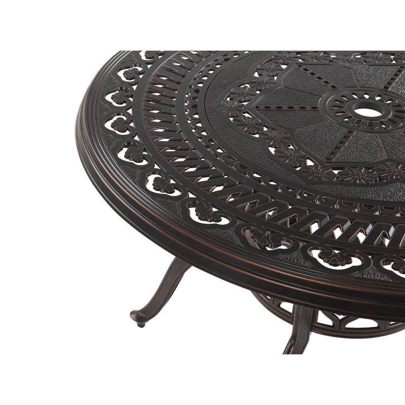Stół ogrodowy SALENTO 102 cm 102 cm Metal Ciemnobrązowy Stół ogrodowy SALENTO 102 cm 102 cm Metal Ciemnobrązowy