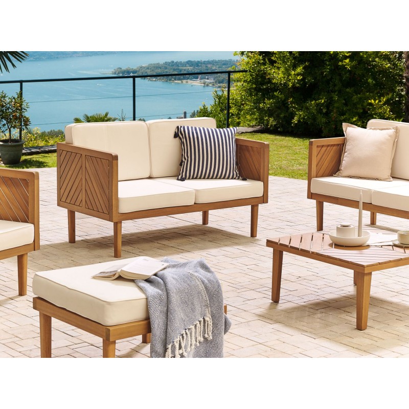 Sofa dwuosobowa drewniana jasna BARATTI Sofa dwuosobowa drewniana jasna BARATTI