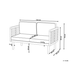 Sofa dwuosobowa drewniana jasna BARATTI Sofa dwuosobowa drewniana jasna BARATTI