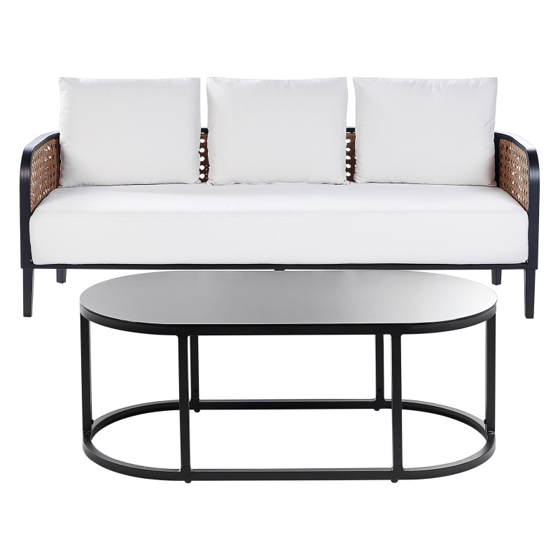 Sofa ogrodowa 3-osobowa złamana biel MONTEFALCO Sofa ogrodowa 3-osobowa złamana biel MONTEFALCO