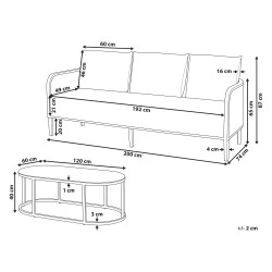 Sofa ogrodowa 3-osobowa złamana biel MONTEFALCO Sofa ogrodowa 3-osobowa złamana biel MONTEFALCO