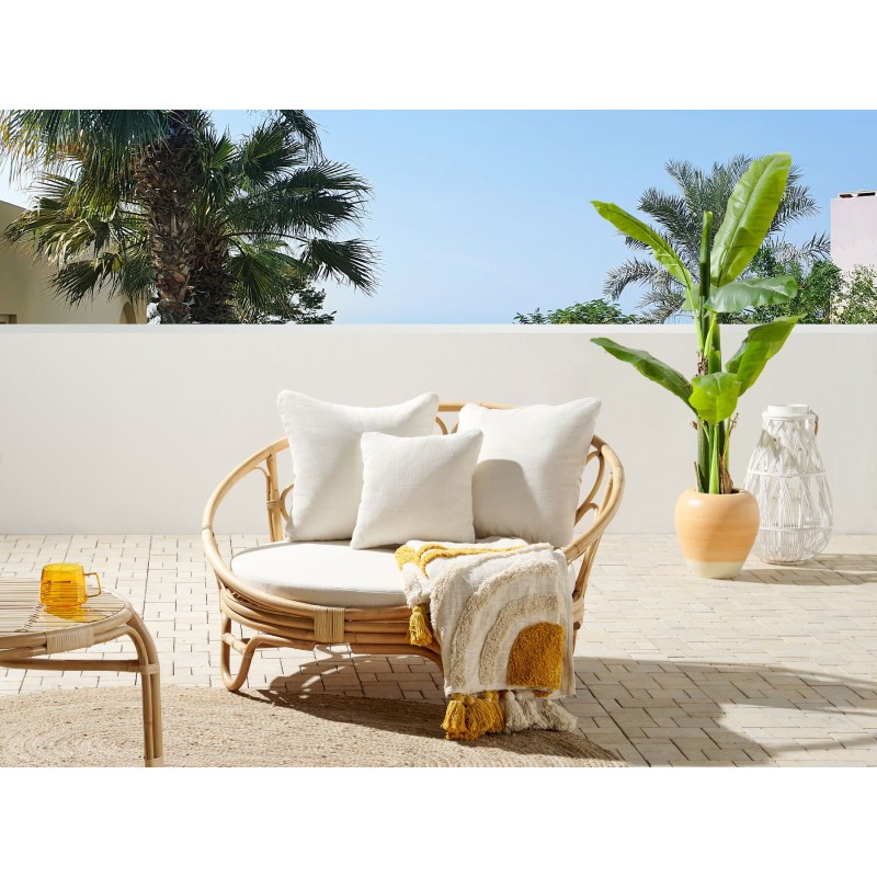 Łóżko ogrodowe ROSSANO Rattan Naturalny Łóżko ogrodowe ROSSANO Rattan Naturalny