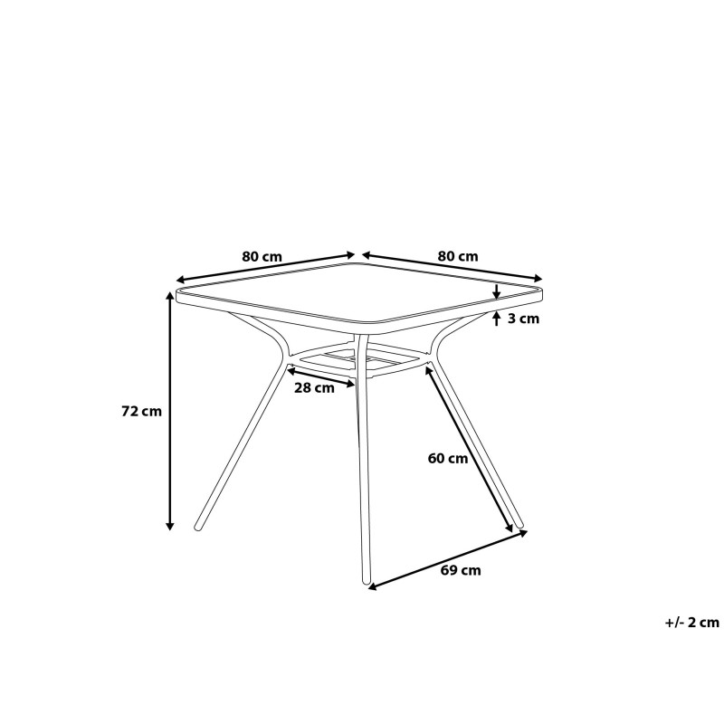 Stolik bistro LIVO 80 cm 80 cm Szkło Czarny Stolik bistro LIVO 80 cm 80 cm Szkło Czarny