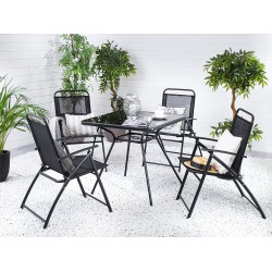 Stolik bistro LIVO 80 cm 80 cm Szkło Czarny Stolik bistro LIVO 80 cm 80 cm Szkło Czarny
