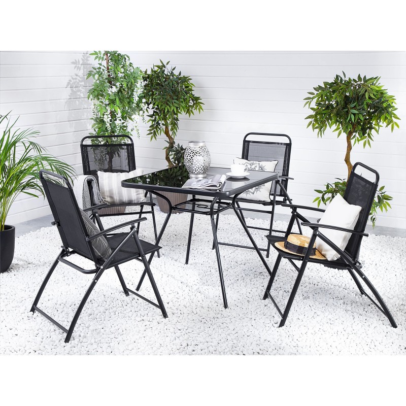 Stolik bistro LIVO 80 cm 80 cm Szkło Czarny Stolik bistro LIVO 80 cm 80 cm Szkło Czarny