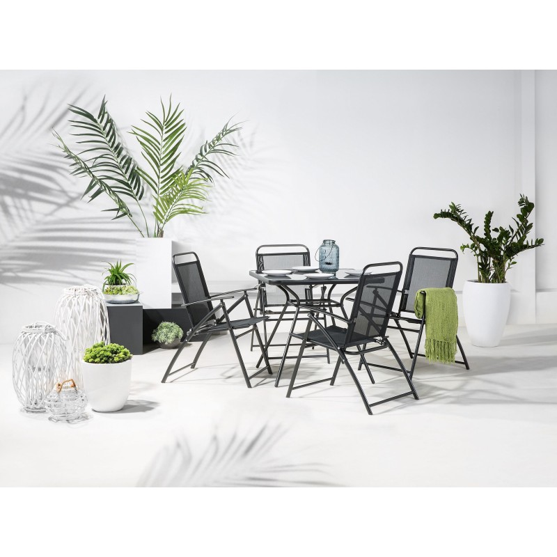 Stolik bistro LIVO 80 cm 80 cm Szkło Czarny Stolik bistro LIVO 80 cm 80 cm Szkło Czarny