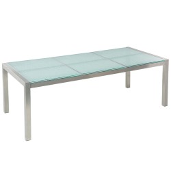Stół ogrodowy GROSSETO 220 cm 100 cm Szkło tłuczone Przezroczysty