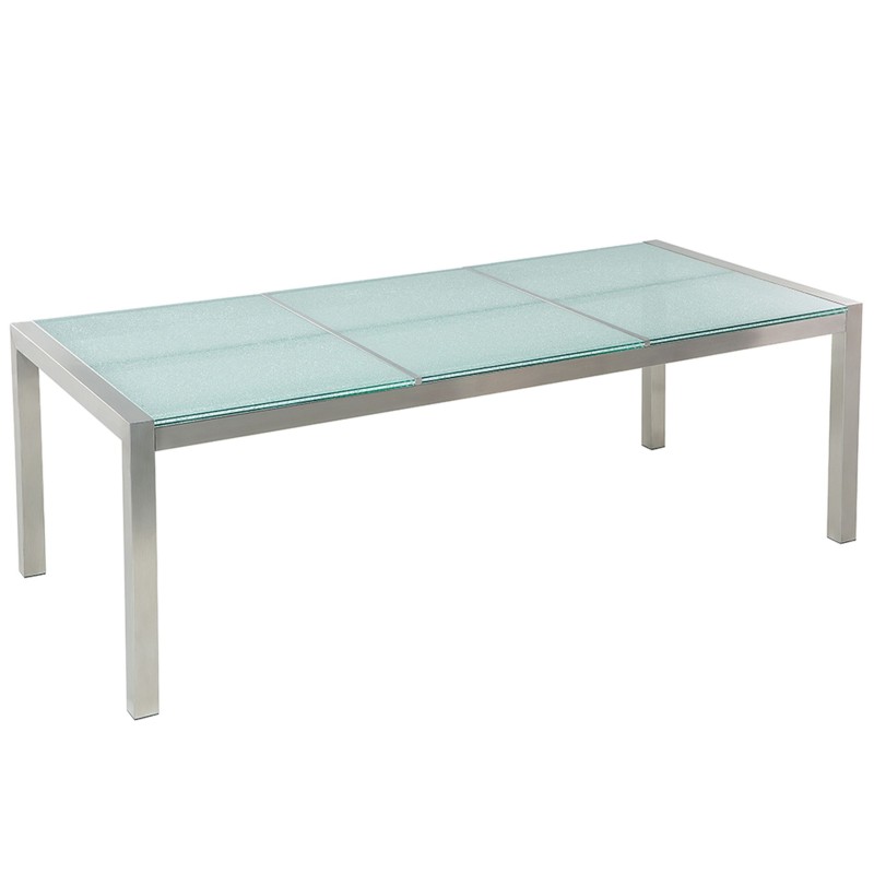 Stół ogrodowy GROSSETO 220 cm 100 cm Szkło tłuczone Przezroczysty Stół ogrodowy GROSSETO 220 cm 100 cm Szkło tłuczone Przezroczysty