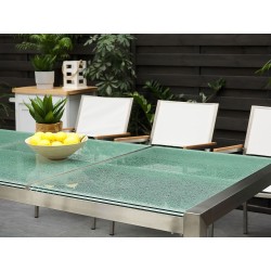 Stół ogrodowy GROSSETO 220 cm 100 cm Szkło tłuczone Przezroczysty Stół ogrodowy GROSSETO 220 cm 100 cm Szkło tłuczone Przezroczysty