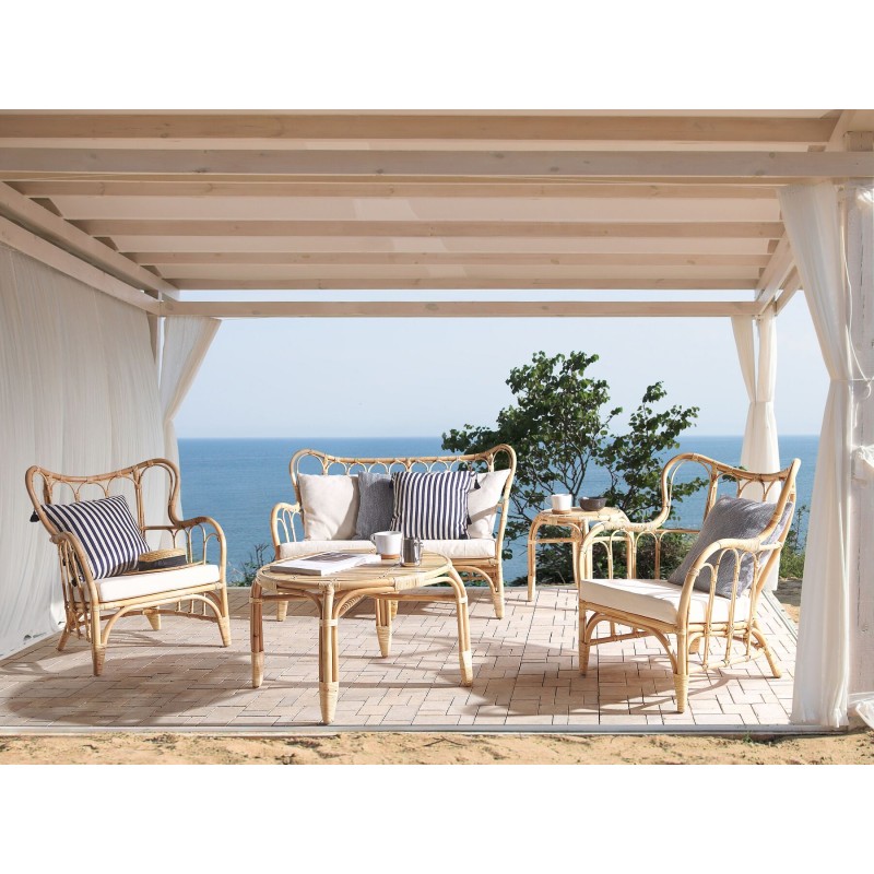 Zestaw ogrodowy ze stolikiem dla 4 osób BRINDISI Rattan Naturalny Zestaw ogrodowy ze stolikiem dla 4 osób BRINDISI Rattan Naturalny