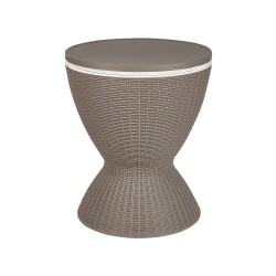 Barek ogrodowy AISA 49 cm 49 cm Imitacja drewna Beżowoszary Barek ogrodowy AISA 49 cm 49 cm Imitacja drewna Beżowoszary