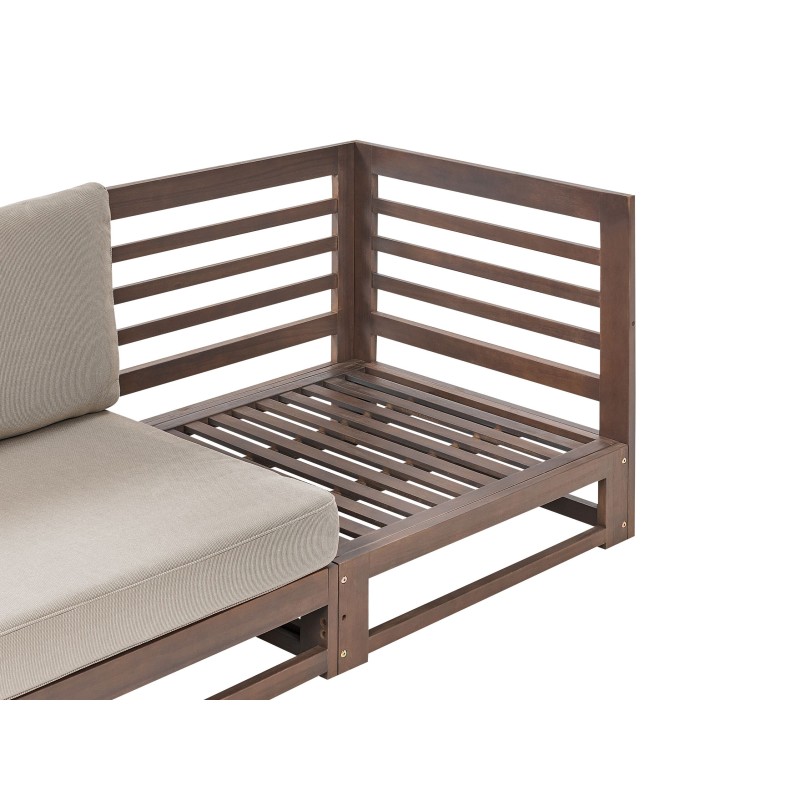 Sofa ogrodowa z certyfikowanego drewna 3-osobowa ciemna TRANI Sofa ogrodowa z certyfikowanego drewna 3-osobowa ciemna TRANI