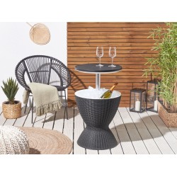 Barek ogrodowy AISA 49 cm 49 cm Imitacja drewna Czarny Barek ogrodowy AISA 49 cm 49 cm Imitacja drewna Czarny
