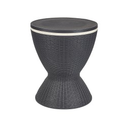 Barek ogrodowy AISA 49 cm 49 cm Imitacja drewna Czarny Barek ogrodowy AISA 49 cm 49 cm Imitacja drewna Czarny
