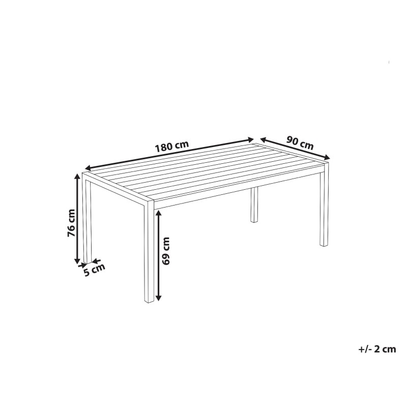 Stół ogrodowy VERNIO 180 cm 90 cm Metal Czarny/ srebrny Stół ogrodowy VERNIO 180 cm 90 cm Metal Czarny/ srebrny