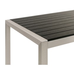 Stół ogrodowy VERNIO 180 cm 90 cm Metal Czarny/ srebrny Stół ogrodowy VERNIO 180 cm 90 cm Metal Czarny/ srebrny