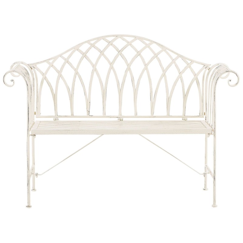 Ławka ogrodowa MILAZZO 130 cm Metal Biały Ławka ogrodowa MILAZZO 130 cm Metal Biały