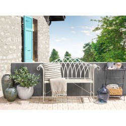 Ławka ogrodowa MILAZZO 130 cm Metal Biały Ławka ogrodowa MILAZZO 130 cm Metal Biały