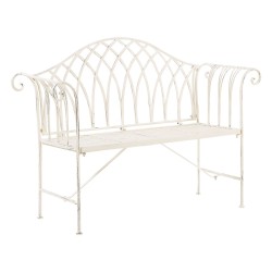 Ławka ogrodowa MILAZZO 130 cm Metal Biały Ławka ogrodowa MILAZZO 130 cm Metal Biały