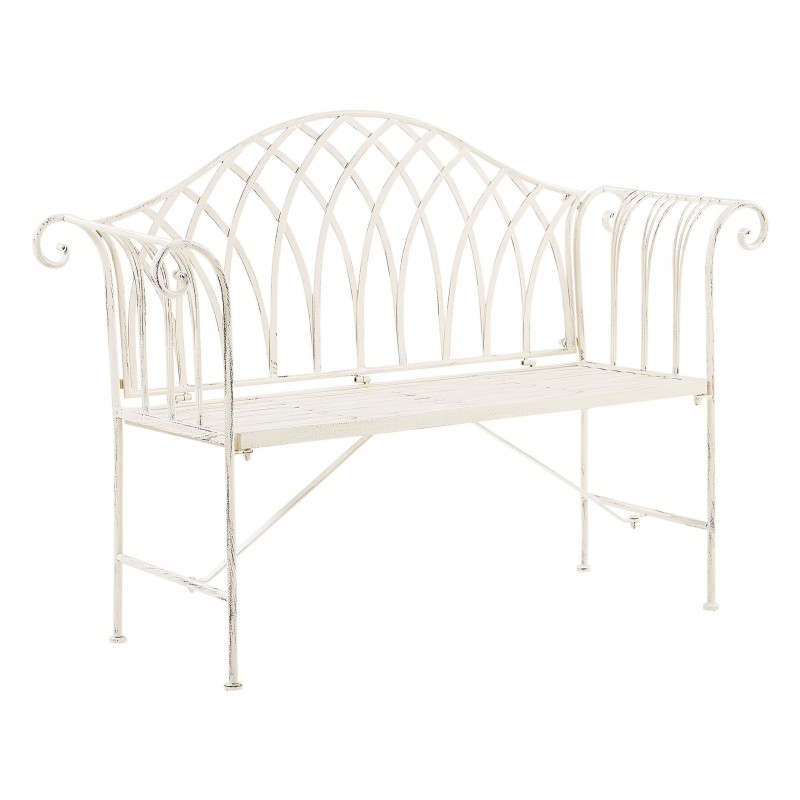 Ławka ogrodowa MILAZZO 130 cm Metal Biały Ławka ogrodowa MILAZZO 130 cm Metal Biały