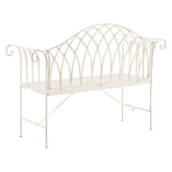 Ławka ogrodowa MILAZZO 130 cm Metal Biały Ławka ogrodowa MILAZZO 130 cm Metal Biały