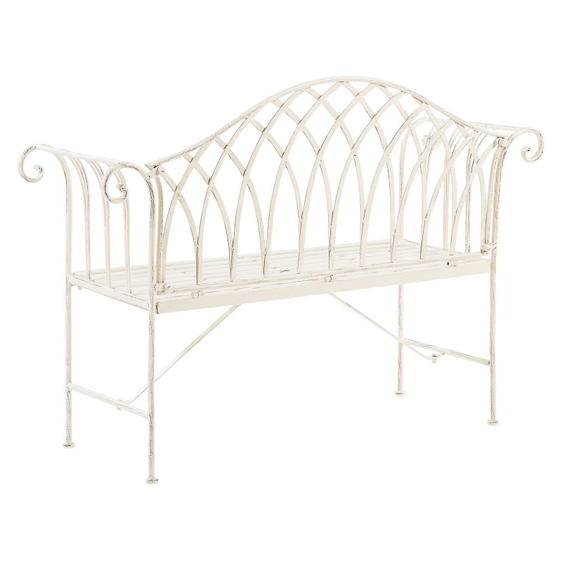 Ławka ogrodowa MILAZZO 130 cm Metal Biały Ławka ogrodowa MILAZZO 130 cm Metal Biały