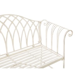 Ławka ogrodowa MILAZZO 130 cm Metal Biały Ławka ogrodowa MILAZZO 130 cm Metal Biały