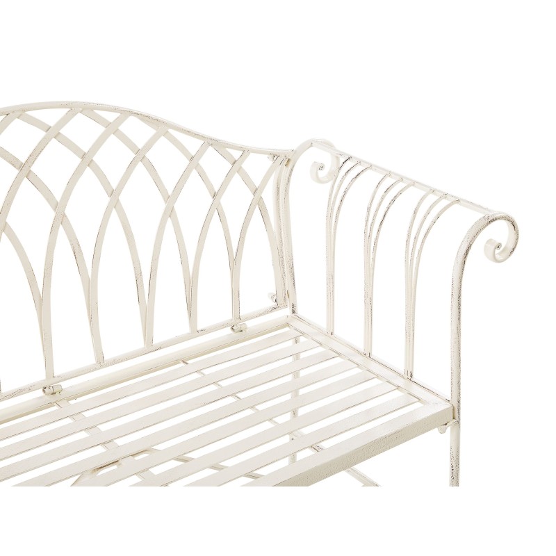 Ławka ogrodowa MILAZZO 130 cm Metal Biały Ławka ogrodowa MILAZZO 130 cm Metal Biały