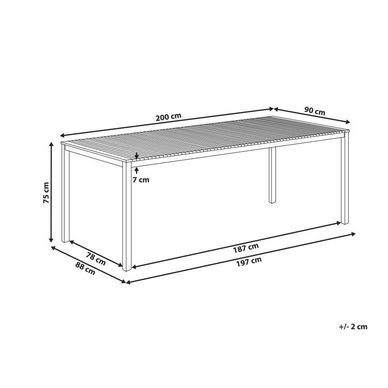Stół ogrodowy VIAREGGIO 200 cm 90 cm Drewno tekowe (certyfikat FSC®) Brązowy Stół ogrodowy VIAREGGIO 200 cm 90 cm Drewno tekowe (certyfikat FSC®) Brązowy