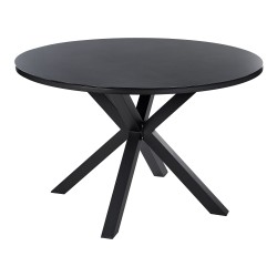 Stół ogrodowy MALETTO 120 cm 120 cm Szkło Czarny