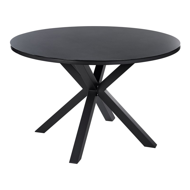 Stół ogrodowy MALETTO 120 cm 120 cm Szkło Czarny Stół ogrodowy MALETTO 120 cm 120 cm Szkło Czarny