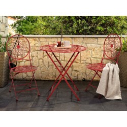 Stolik bistro SCARIO 70 cm 70 cm Metal Czerwony Stolik bistro SCARIO 70 cm 70 cm Metal Czerwony
