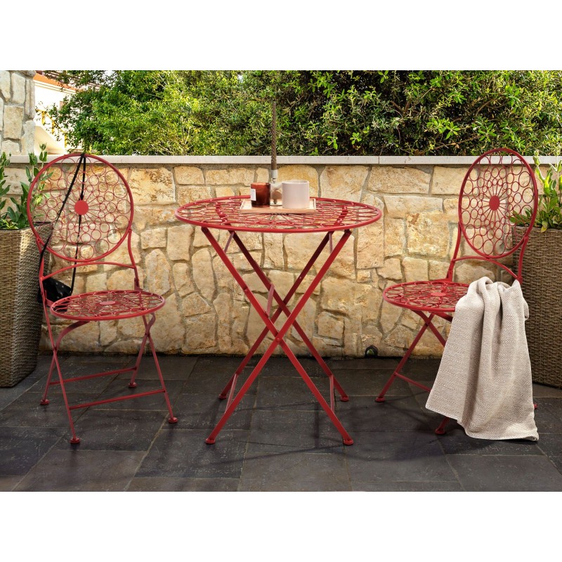 Stolik bistro SCARIO 70 cm 70 cm Metal Czerwony Stolik bistro SCARIO 70 cm 70 cm Metal Czerwony