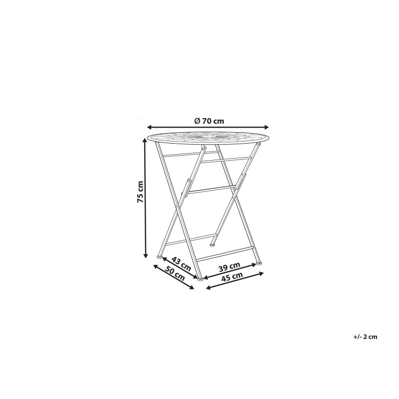 Stolik bistro SCARIO 70 cm 70 cm Metal Czerwony Stolik bistro SCARIO 70 cm 70 cm Metal Czerwony